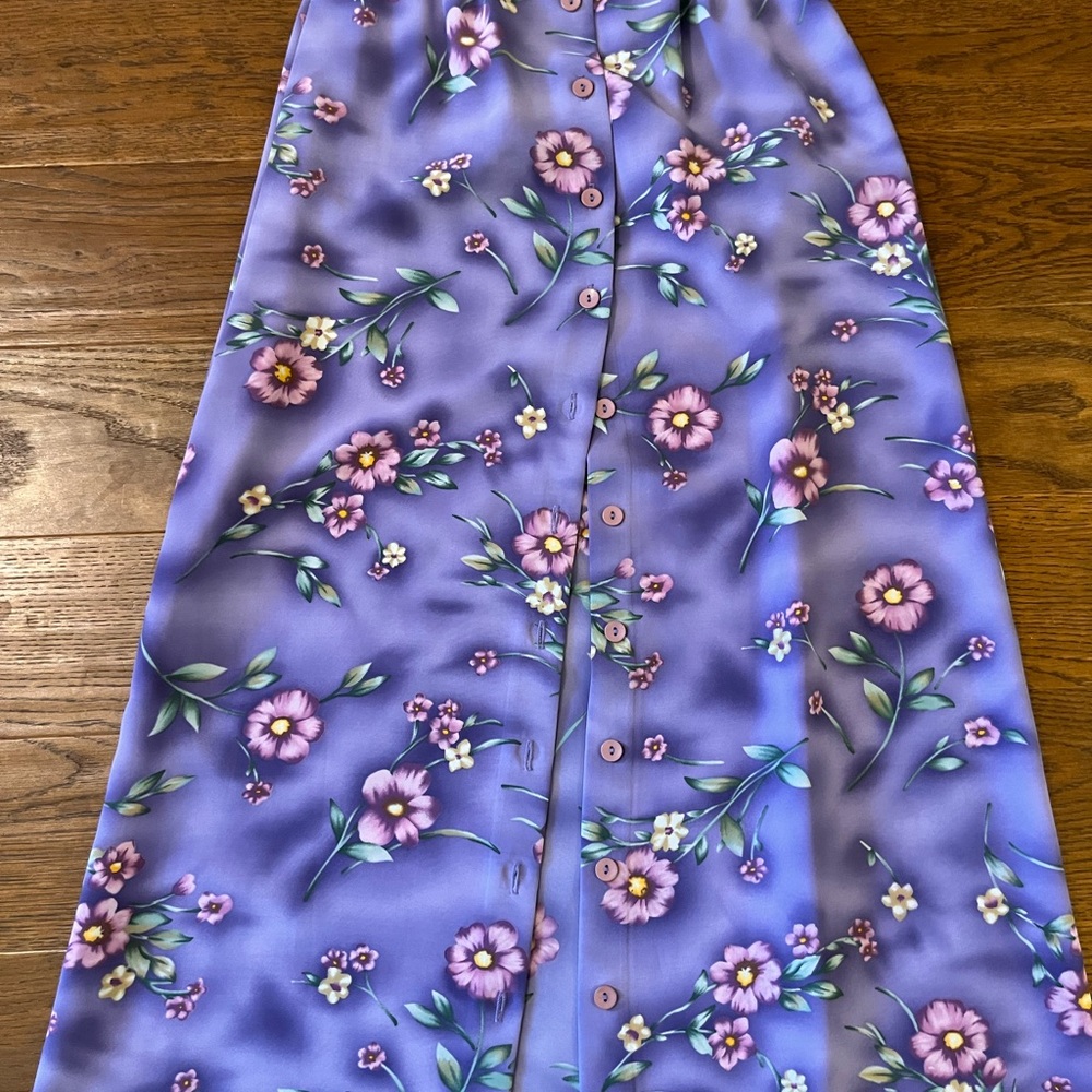 Jaclyn Smith Purple Floral Maxi Skirt‎